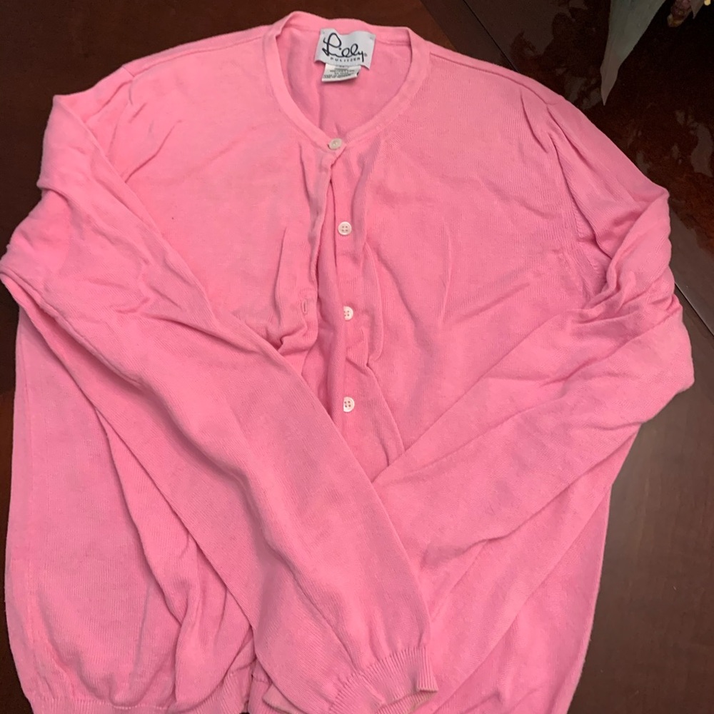 Vintage pink Lily Pulitzer cardigan sweater cotton